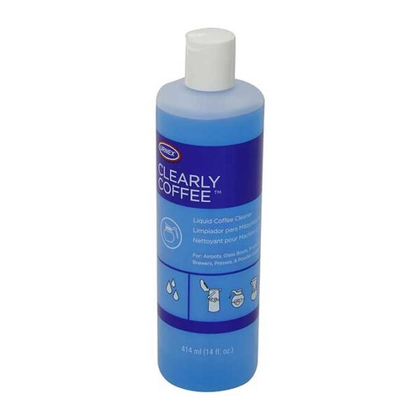 Urnex Clearly Coffee Pot Cleaner 14 Ounce (Made in the USA) French Press Liquid Cleaner for Glass Bowls Airpots Satellite Brewers and Thermal Servers Removes Coffee Oils