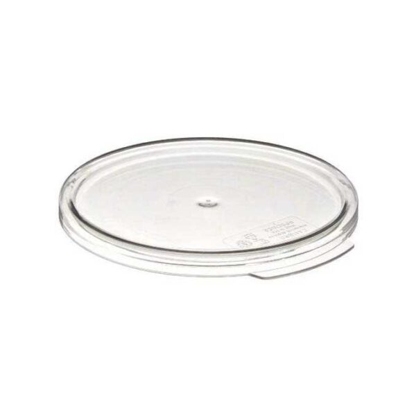 Cambro RFSCW2135 Camwear 2-Quart Clear Round Food Storage Container with Cambro RFSCWC2135 Clear Round Lid