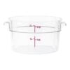 Cambro RFSCW2135 Camwear 2-Quart Clear Round Food Storage Container with Cambro RFSCWC2135 Clear Round Lid