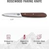 Victorinox Rosewood Paring Knife - Premium Kitchen & Home Essentials - Cooking Knife Cuts Fruits & Vegetables with Ease - Wood Handle, 3.25"