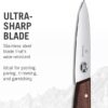 Victorinox Rosewood Paring Knife - Premium Kitchen & Home Essentials - Cooking Knife Cuts Fruits & Vegetables with Ease - Wood Handle, 3.25"