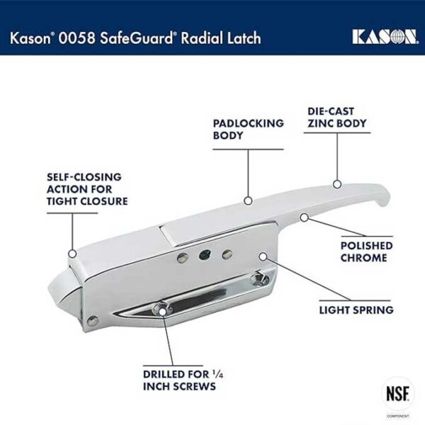 Kason 0058 Safeguard Radial Latch, Light Spring, 10058L05021
